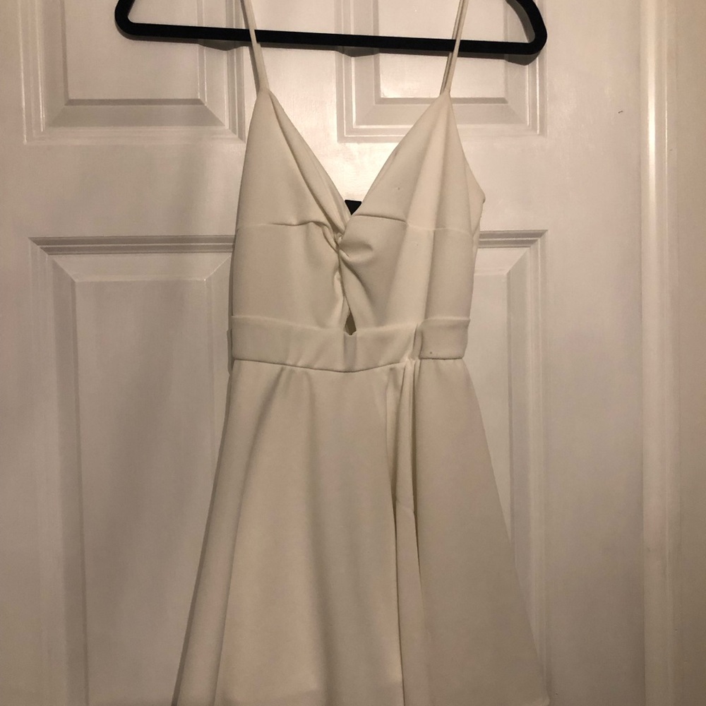 Windsor Cream Mini Dress with Spaghetti Straps